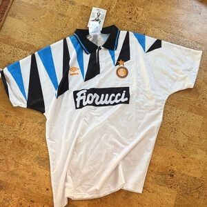 Umbro Blue and Black Inter Milan Geometric Soccer Jersey
